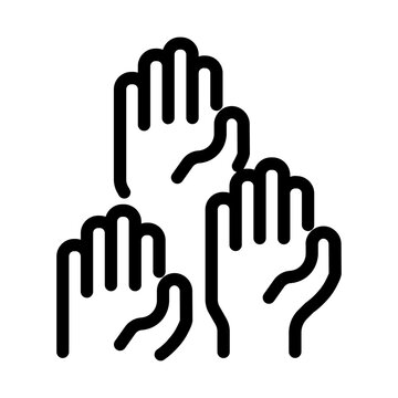 Raised Hands Volunteering Voting Icon