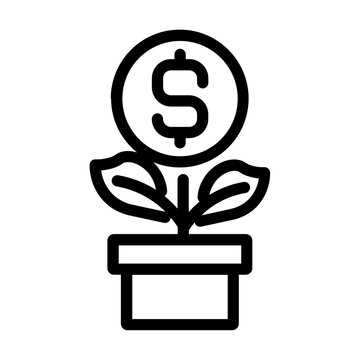 Money Plant Investment Growth Icon