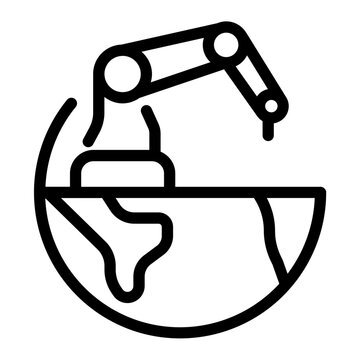 Global Industry Robotic Arm Icon