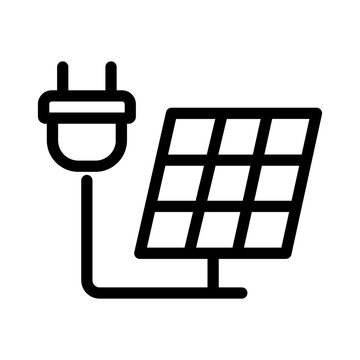 Solar Panel Renewable Energy Plug Icon