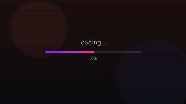 Motion Graphics of a 10 percent loading progress bar on a dark minimalist background.
