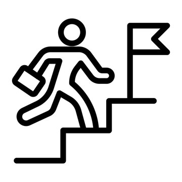 Career Growth Achievement and Businessman Success Icon