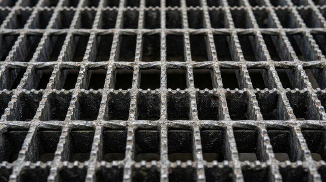 Industrial Steel Grating Surface Texture Background.