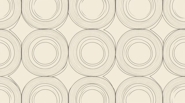 Seamless geometric pattern of concentric circular art design for modern minimalist background and wallpaper texture