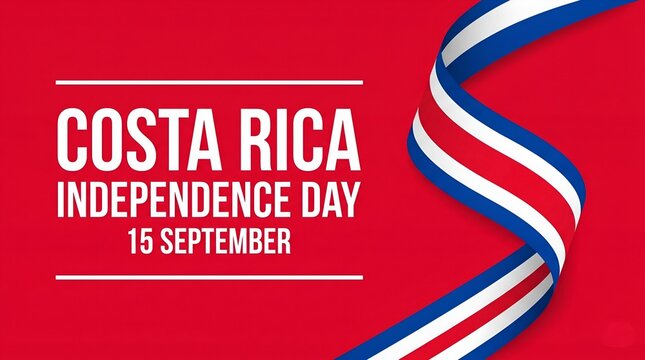 Costa Rica Independence Day 15 September waving flag vector poster