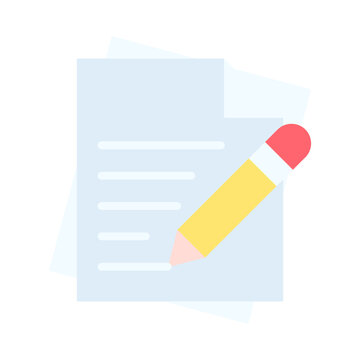 Document Icon Flat Color Style