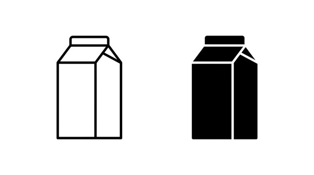 Milk carton icon in outline and solid style. Vector illustration