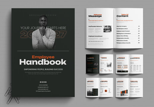 Modern Employee Handbook Template for Corporate Workplace Guidelines