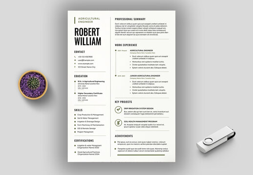 Agricultural Engineering Resume