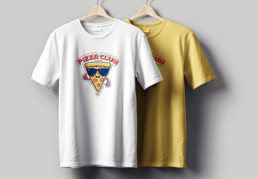Pizza Club T Shirt Design Layout