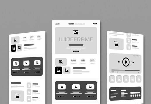 Website Wireframe Template for UI UX Design and Prototyping