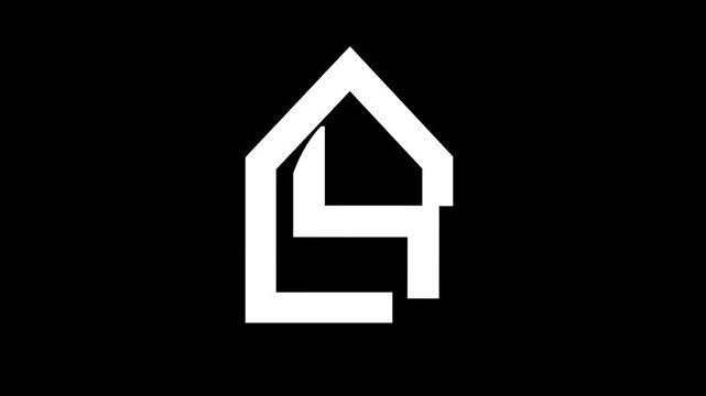 Animated House Real Estate Home Logo Symbol Motion Graphic on Dark Black Background for Property Business Building and Architecture UI UX Design