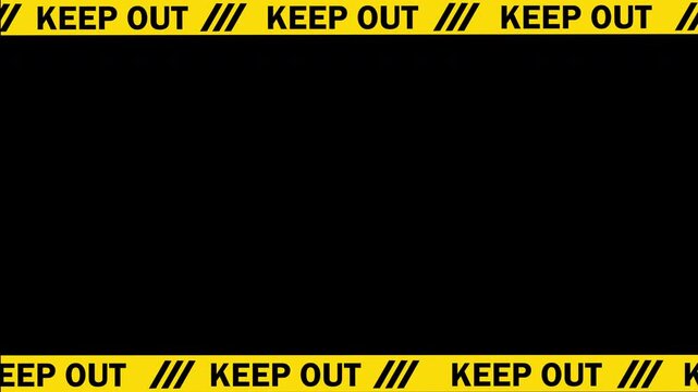 Yellow keep out police line warning tape border