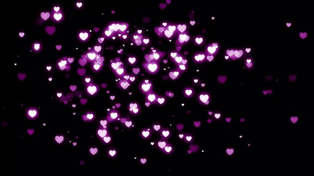 Valentine heart frame glitter animation, pink sparkling particles and glowing light trails with romantic bokeh, shimmering love icons, transparent overlay motion design 4k