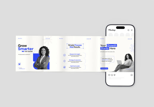 Social Media Carousel Post Mockup on Smartphone