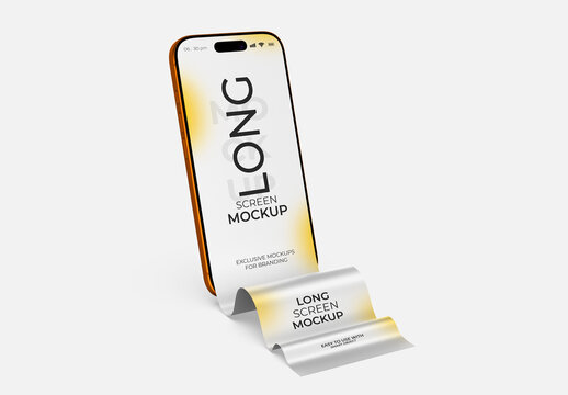 Long Scroll Smartphone Screen Mockup