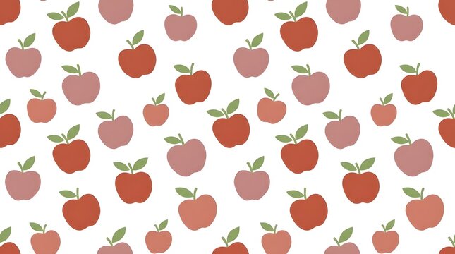Red apple fruit seamless pattern on white background wallpaper with seamless background wallpaper illustration