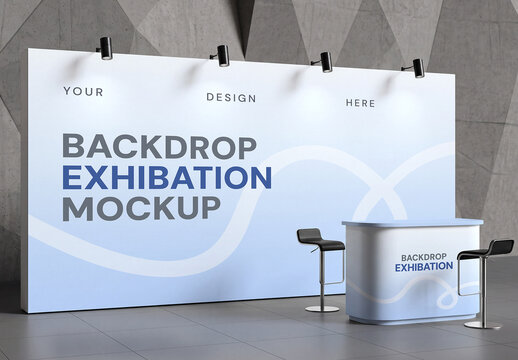 Exhibition Backdrop Booth Mockup