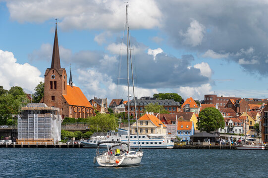 Sonderburg/Sonderborg D&auml;nemark, Altstadt und Hafen am Als Sund