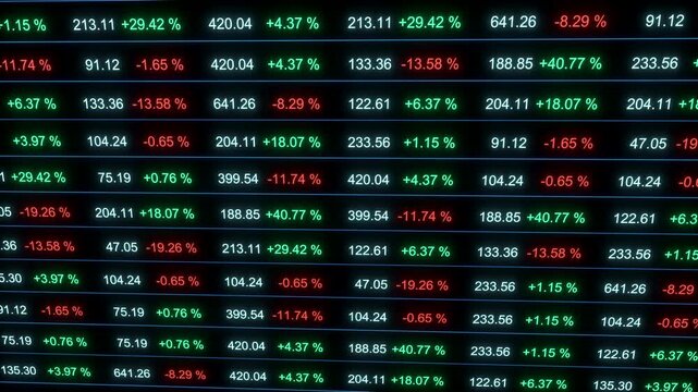 Corporates business, spreadsheet with data, prices and percentage changes. Analytics, financial figures, market data and research, business and finance, controlling, financial accounting and taxes.