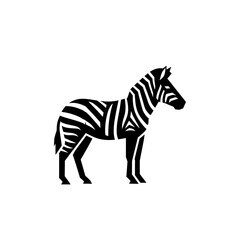 Fototapeta premium Stylized Zebra Silhouette, Geometric Animal Icon, Isolated