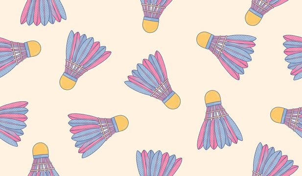 Shuttlecock badminton pattern background design