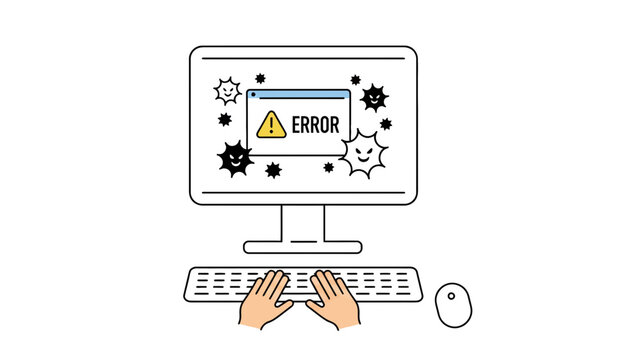 Computer error system warning notification pop up window