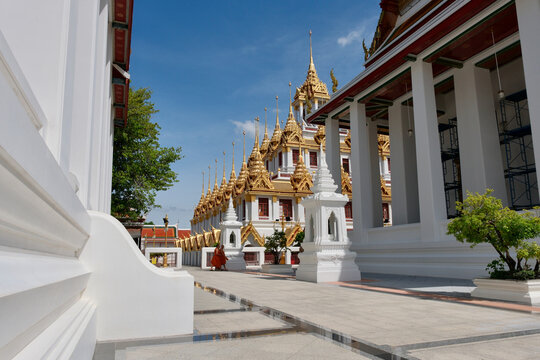 Wat Ratchanatdaram Worawihan, Loha Prasat Temple in Bangkok, Thailand