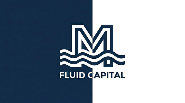 Fluid Capital logo with letter M and waves.