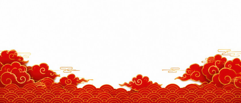 background chinese new year banner vector pattern dragon scales and cloud