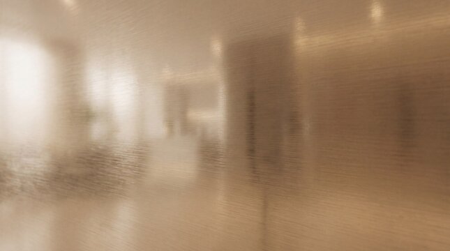 Abstract Blurred Modern Interior Through Frosted Textured Glass