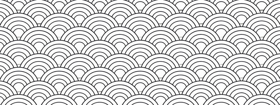 black white Chinese seamless pattern