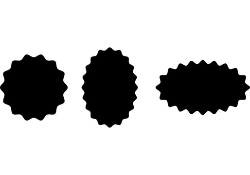 Starburst badge icon set. Starburst seal stamp guarantee quality label symbol. Price tag promo offer sale discount burst system. Solid black filled vector design