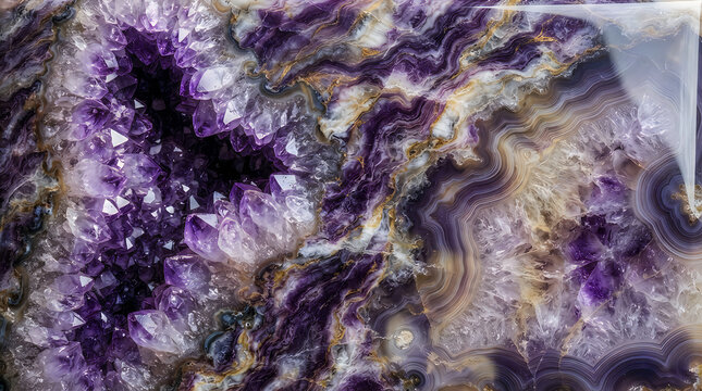 Purple Amethyst Crystal Geode Agate Texture Background