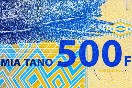 Congo 500 Congolese Franc banknote fragment for design. African paper money. World money collection.