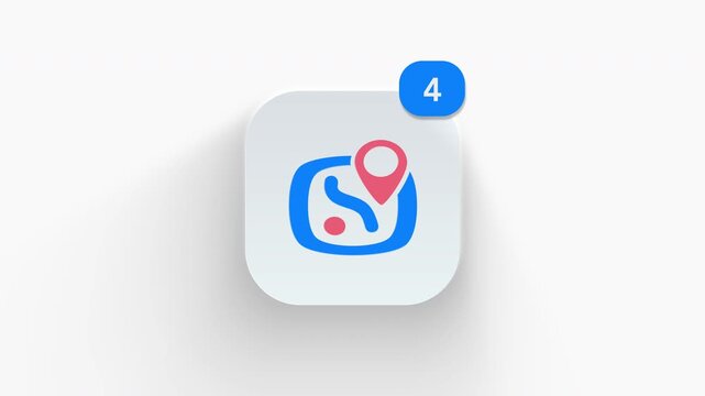 Interactive 3D map pin icon with notification badge, perfect for store locator updates, travel planning, and destination alerts. 