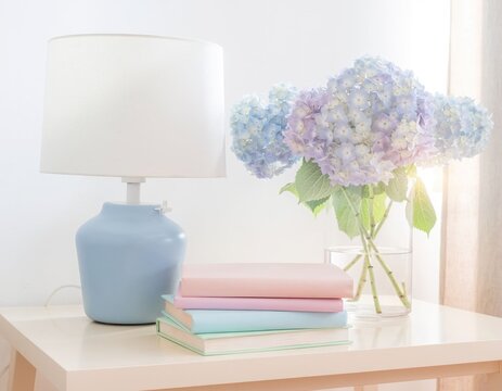 pastel bedside decor
