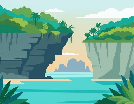Tropical lagoon landscape