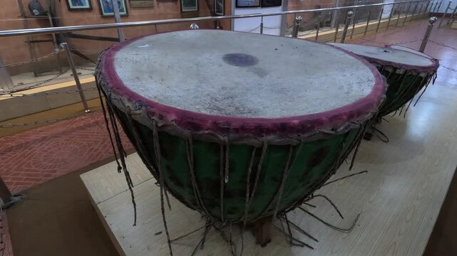 Indigenous musical instrument. A dhol, or drum 