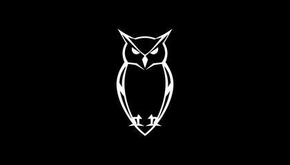 Fototapeta premium Minimalist owl logo design vector
