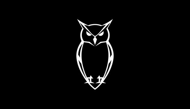 Minimalist owl logo design vector