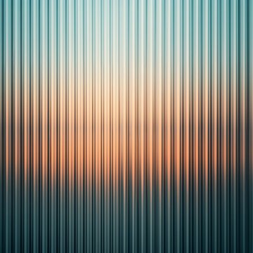 Abstract vertical textured glass pattern showing glowing warm orange light filtered through teal panels