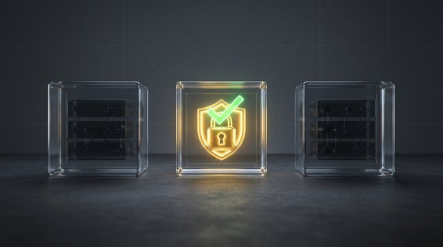 Secure Data Network Servers with Cybersecurity Shield and Verified Access Concept