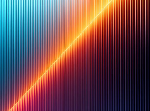 Abstract vertical striped background with intense diagonal golden yellow light streak abstract vertical