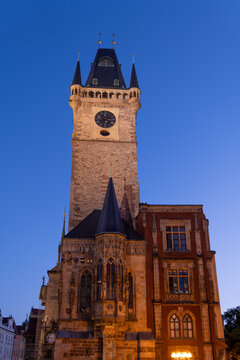 Old Town Hall Tower At Night In Prague