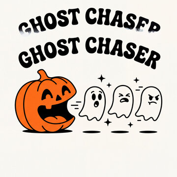Ghost chaser funny pumpkin chase halloween t shirt design