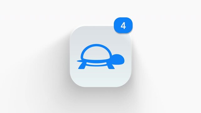 3D animated icon of a sea turtle for exotic pet care, wildlife, and nature design.