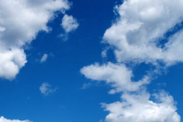 Fototapeta premium Blue sky with white clouds, macro. 