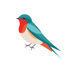 Fototapeta premium Colorful Swallow Bird Icon on Transparent Background