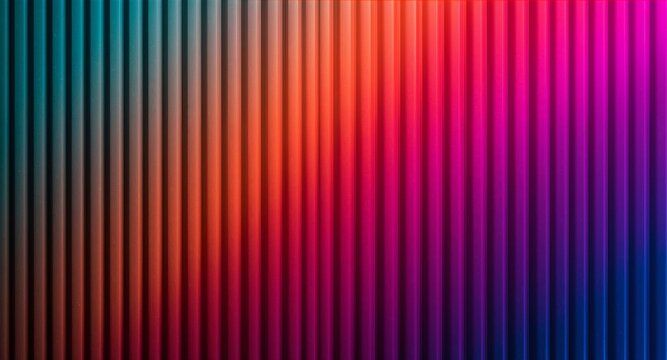 Colorful vertical ribbed texture background displaying smooth gradient color shifts with background, abstract